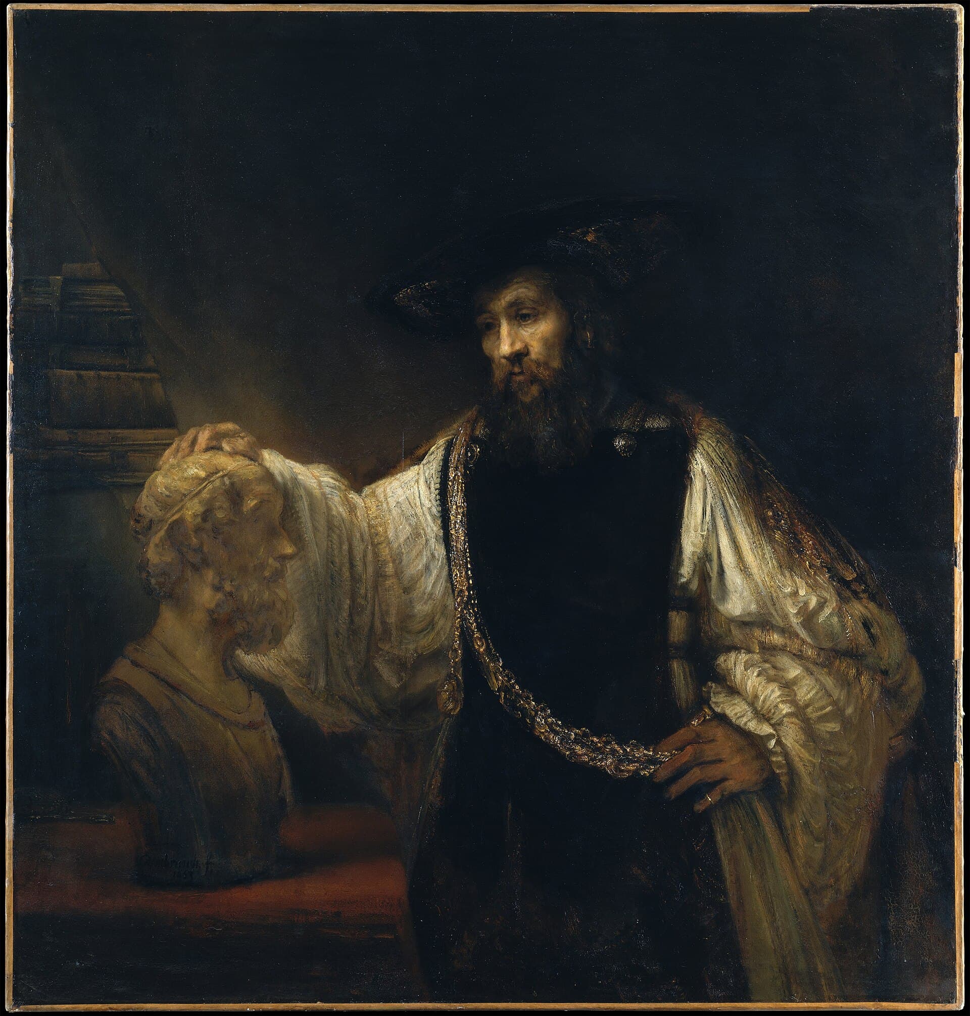 Aristotle with a Bust of Homer. Rembrandt, 1653