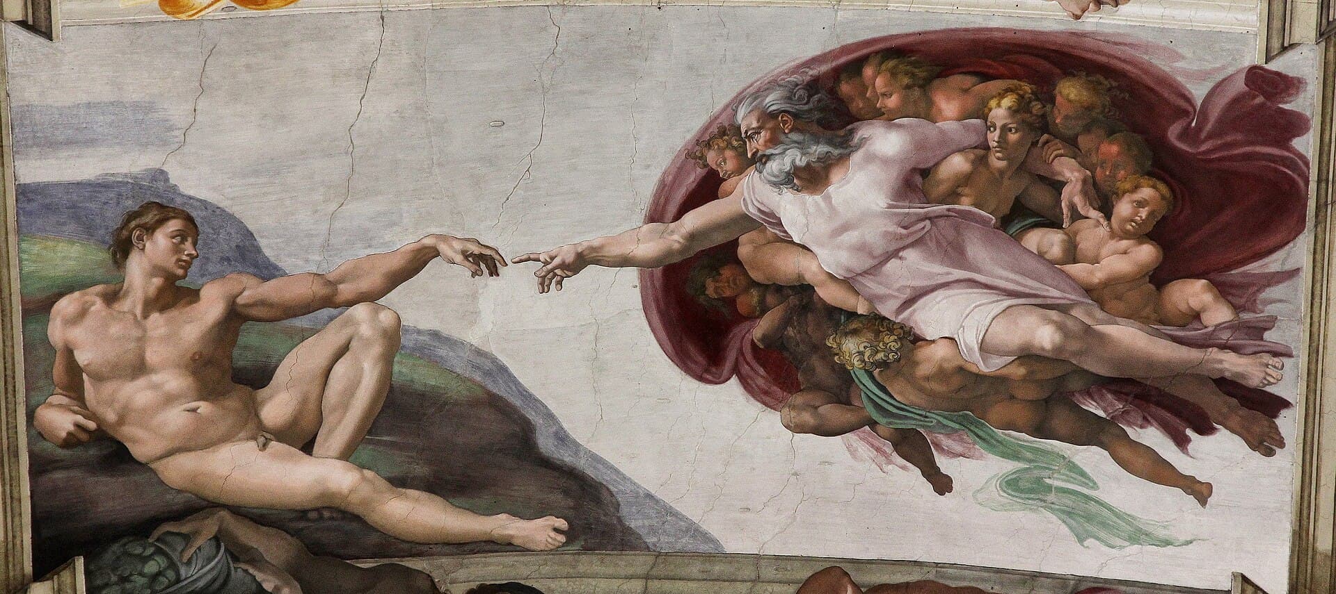 The Creation of Adam. Michelangelo, Sistine Chapel, 1512
