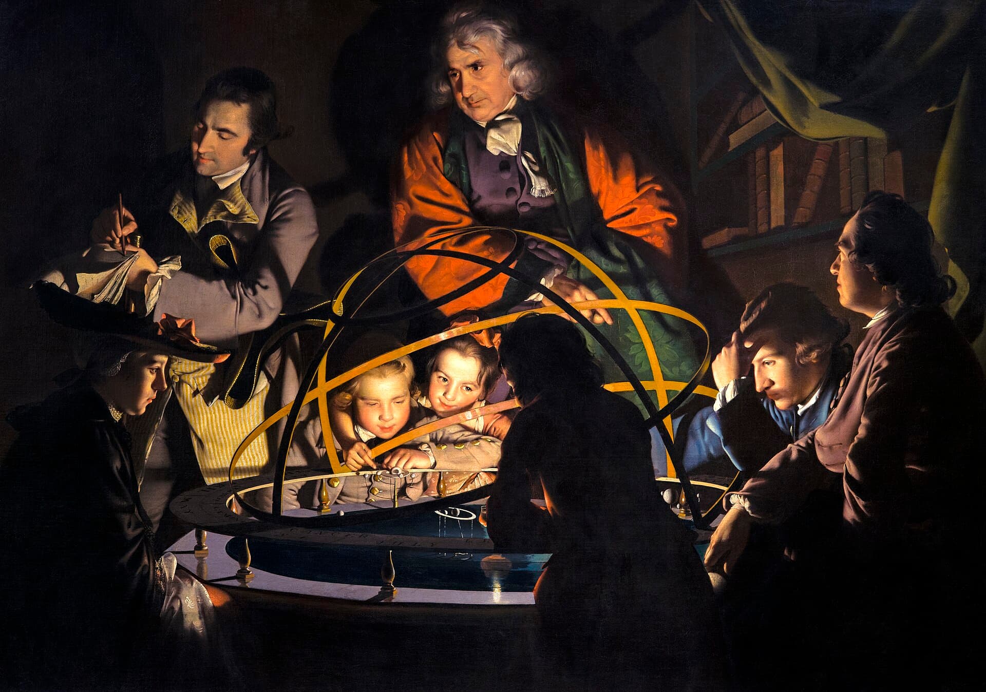 A Philosopher Lecturing on the Orrery. Joseph Wright of Derby, 1766