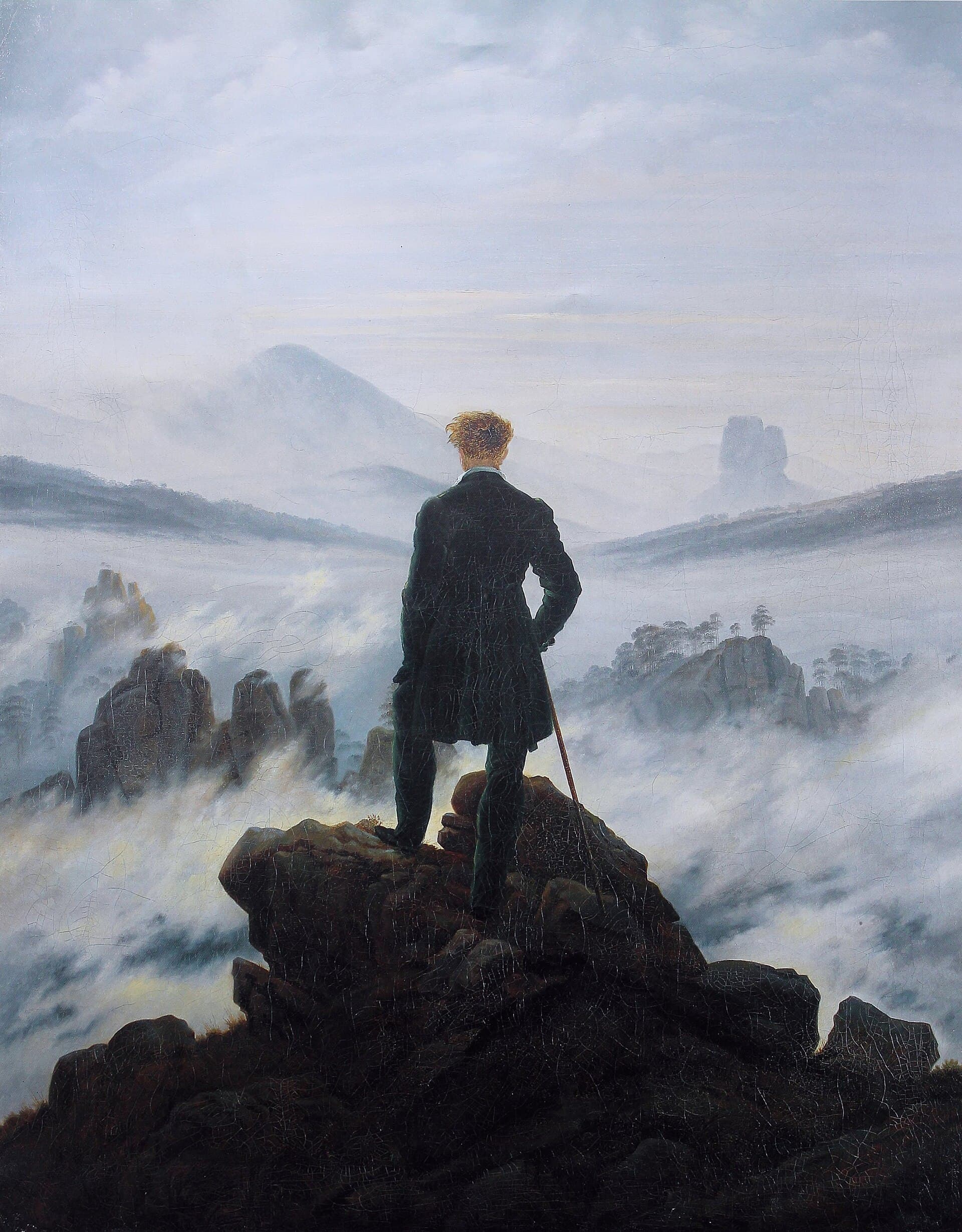 Wanderer above the Sea of Fog. Caspar David Friedrich, 1818